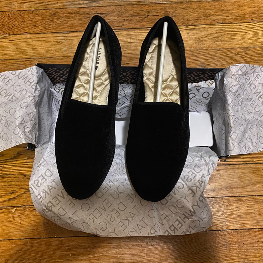 Birdies 8.5W WIDE Starling Black Velvet New in Box